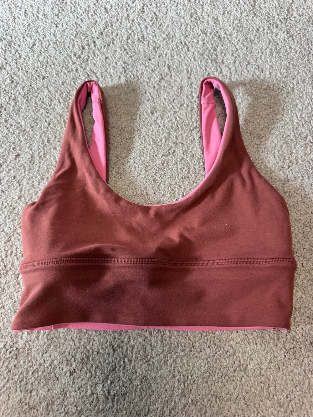 Lululemon align reversible bra in smoky red/pink - size 4